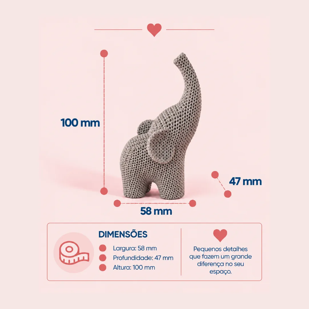 Elefante Decorativo Essenza Tricot — foto 4