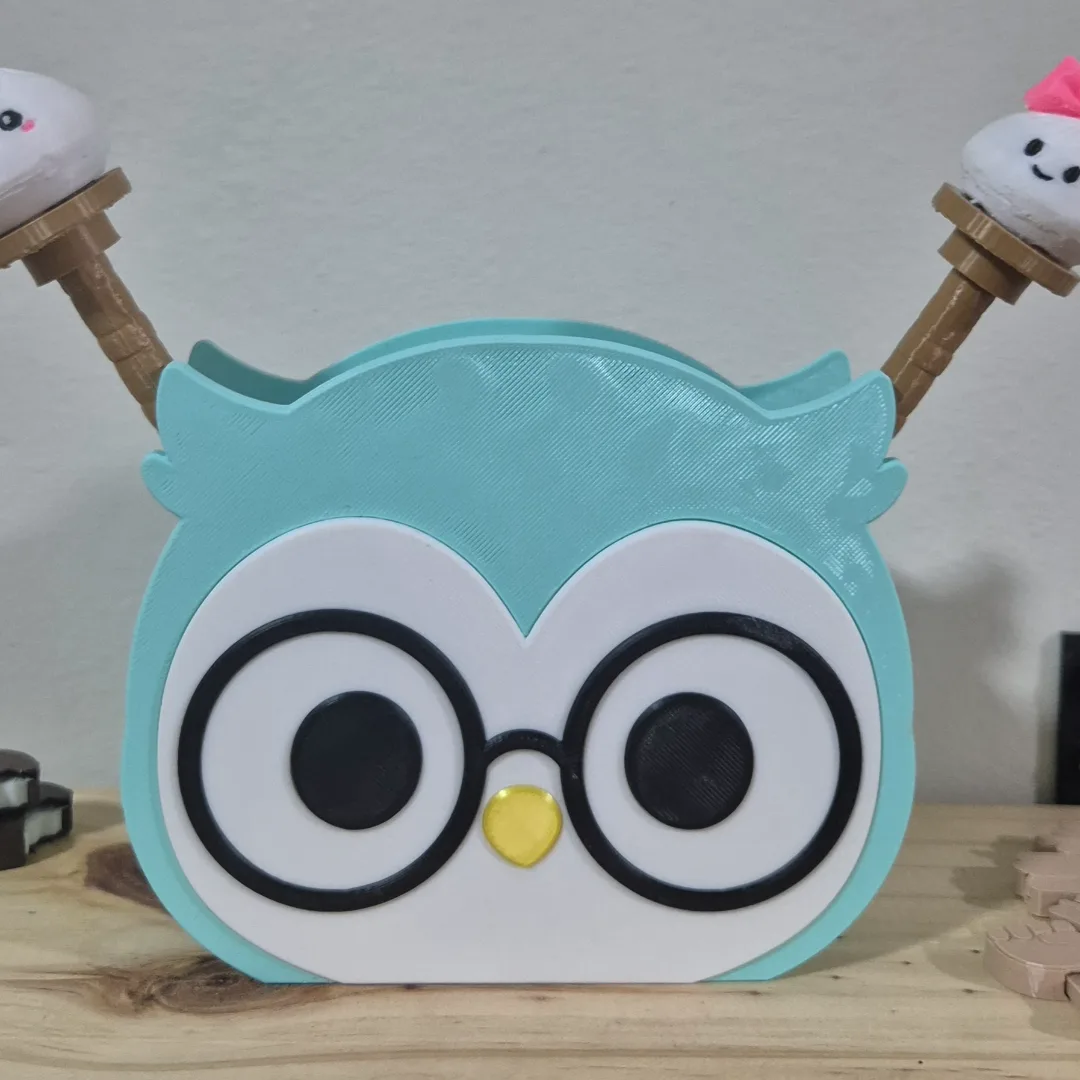 Porta lápis de corujinha e de maçã, presente ideal para o dia dos professores. — foto 4