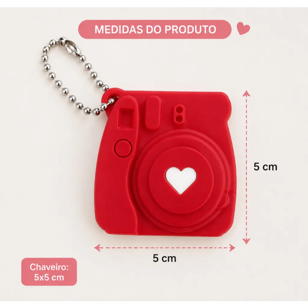 Chaveiro Porta Foto Personalizado Câmera Retrô Polaroid | Presente Criativo para Namorados, Pais, Mães e Família — foto 2