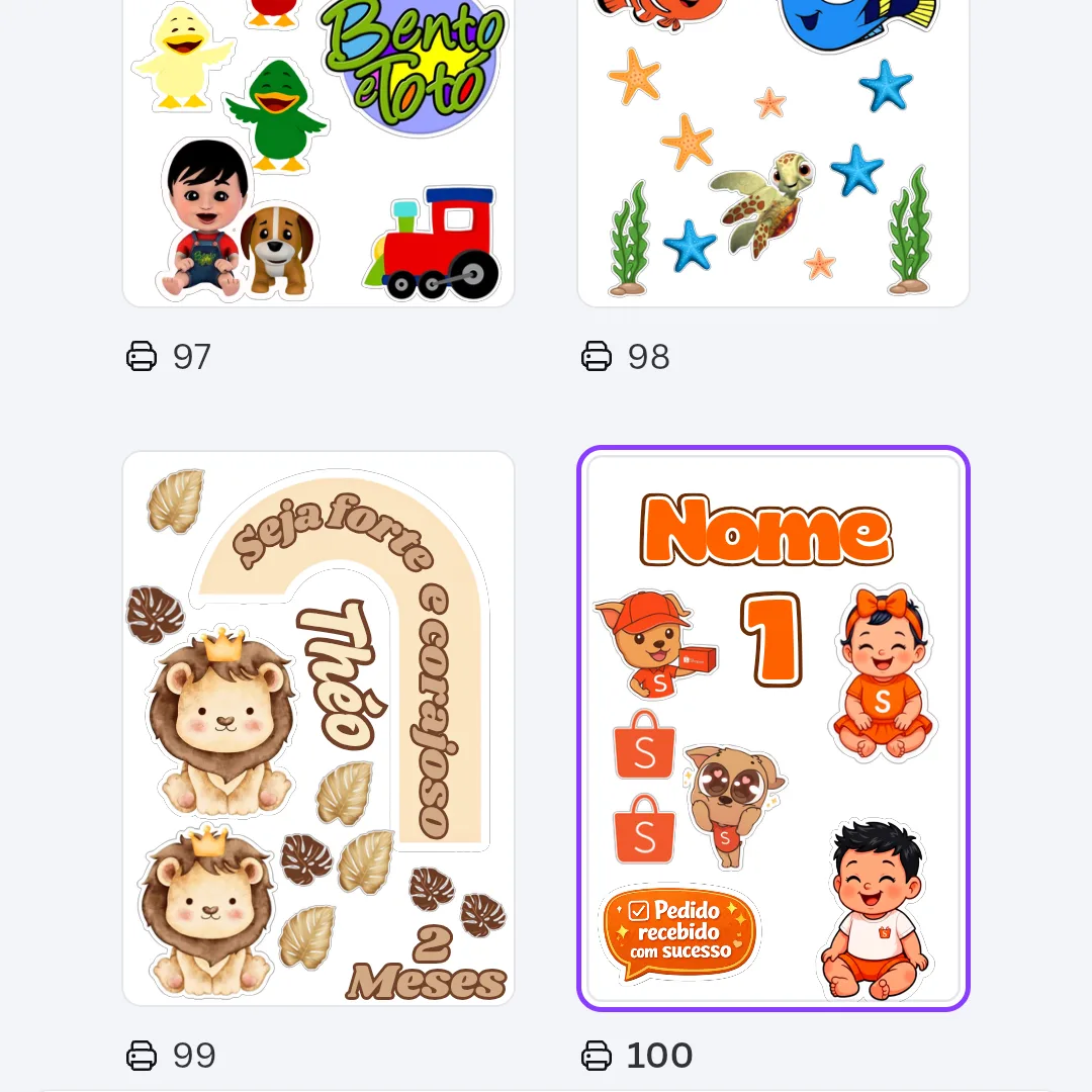 Pack 100 Topper de bolo infantis editáveis no Canva — foto 3