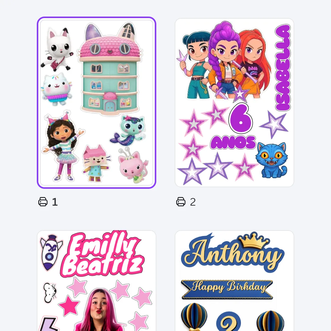 Pack 100 Topper de bolo infantis editáveis no Canva — foto 4