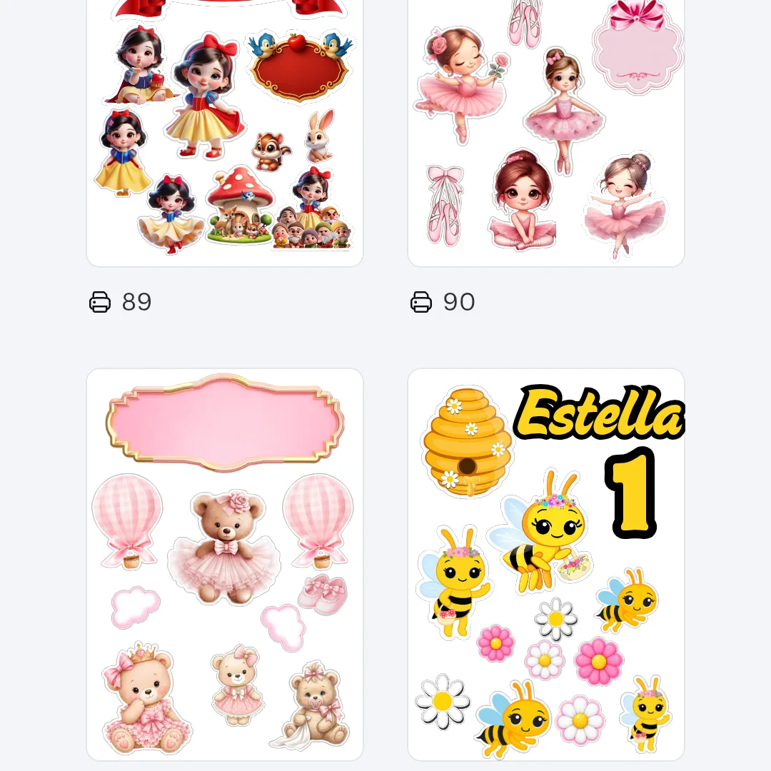Pack 100 Topper de bolo infantis editáveis no Canva — foto 2