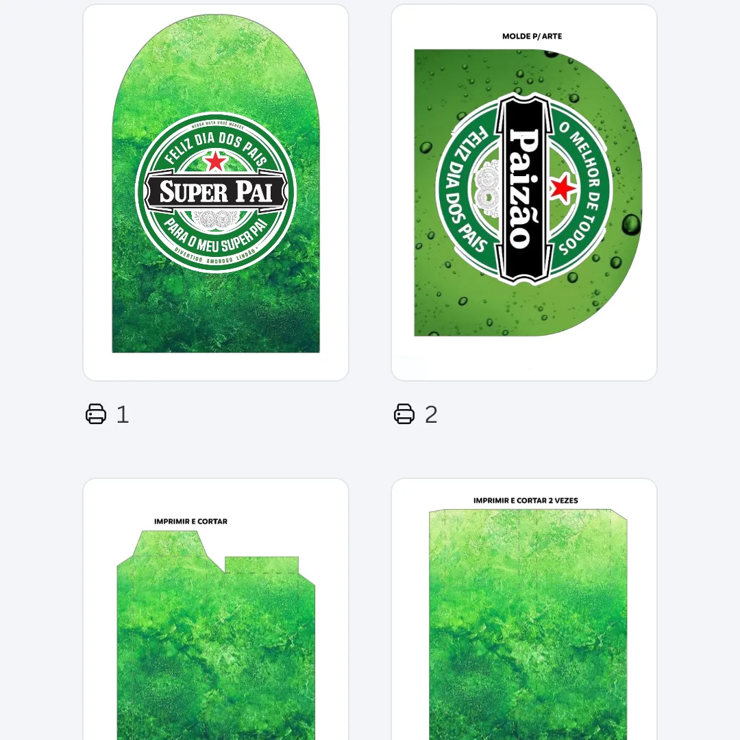 Molde Editável Caixa Cenário Dia dos Pais (Un)- Heineken — foto 2