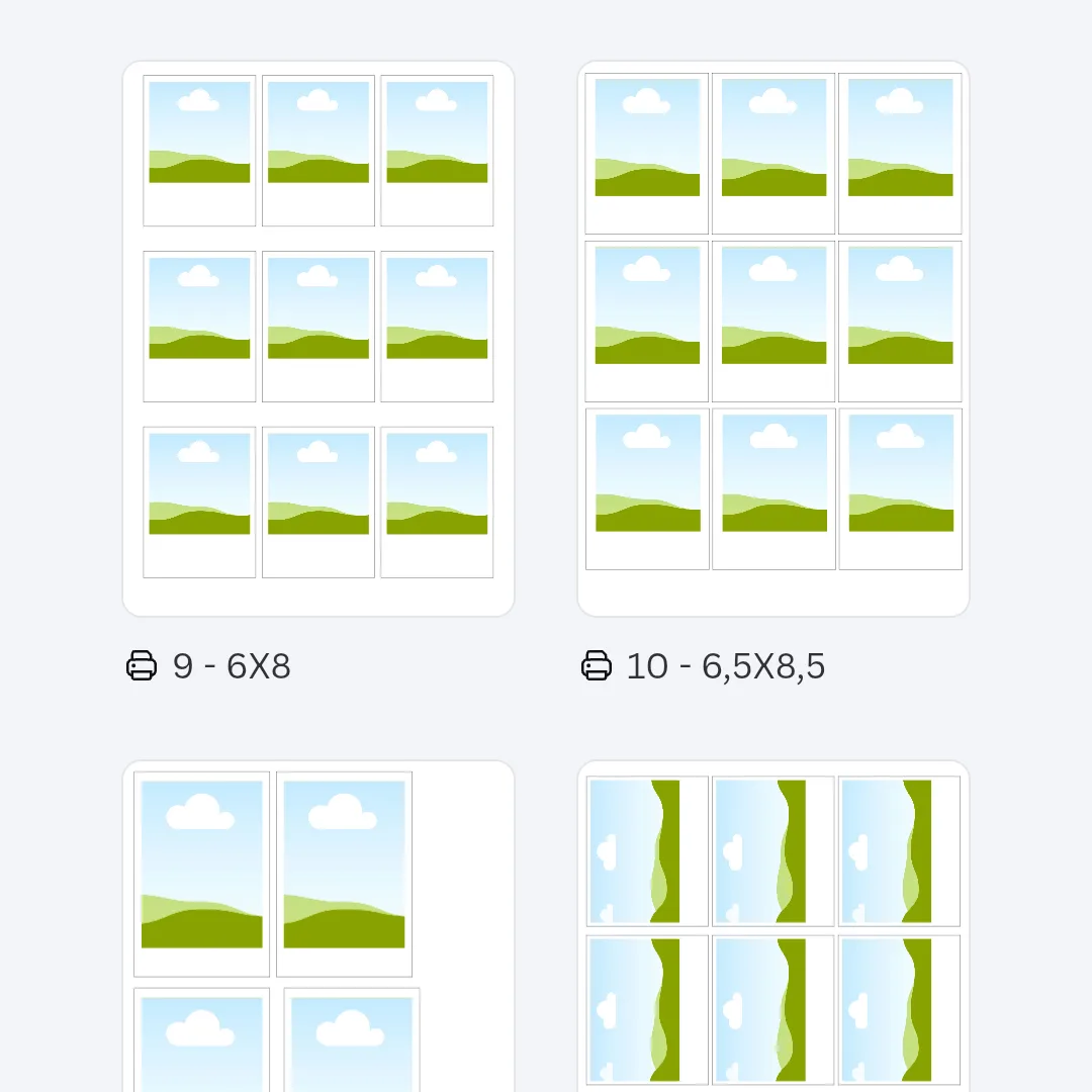 Pack com 47 tamanhos de fotos polaroides editáveis no Canva — foto 2