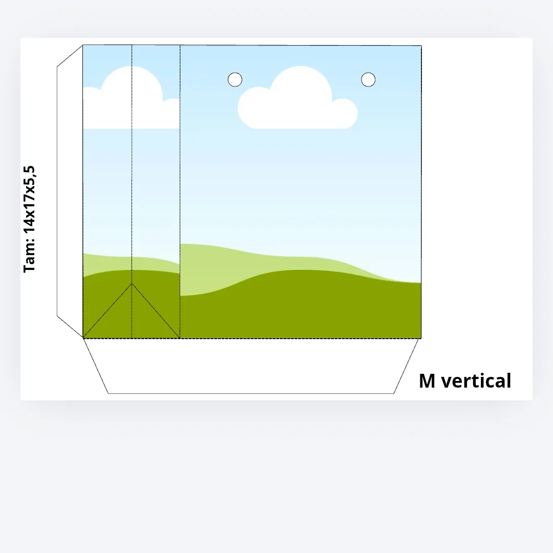 Sacolas Reta Vertical (PP, P, M e G)- Moldes limpos — foto 4