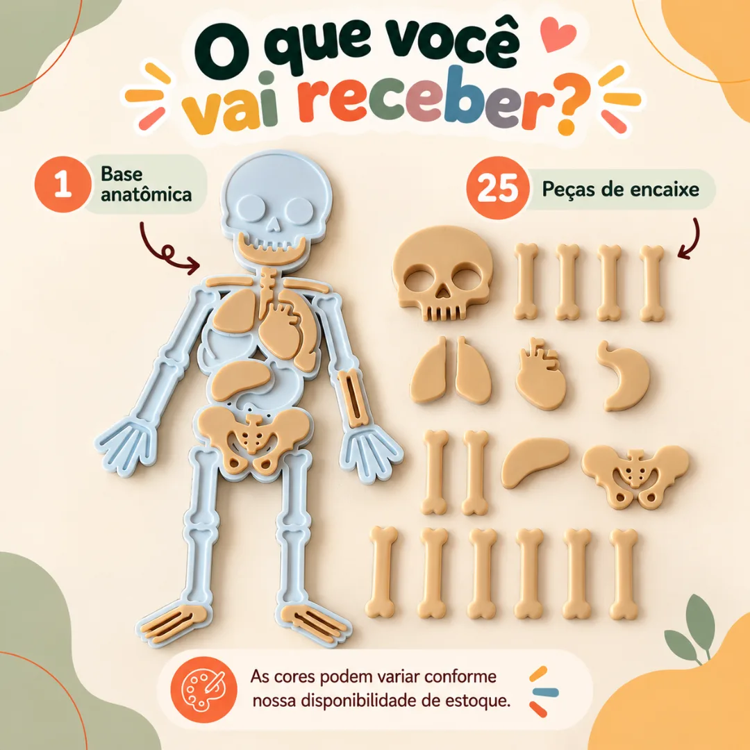 Quebra-Cabeça Corpo Humano 25 Peças – Brinquedo Educativo Anatomia Recurso Pedagógico — foto 5