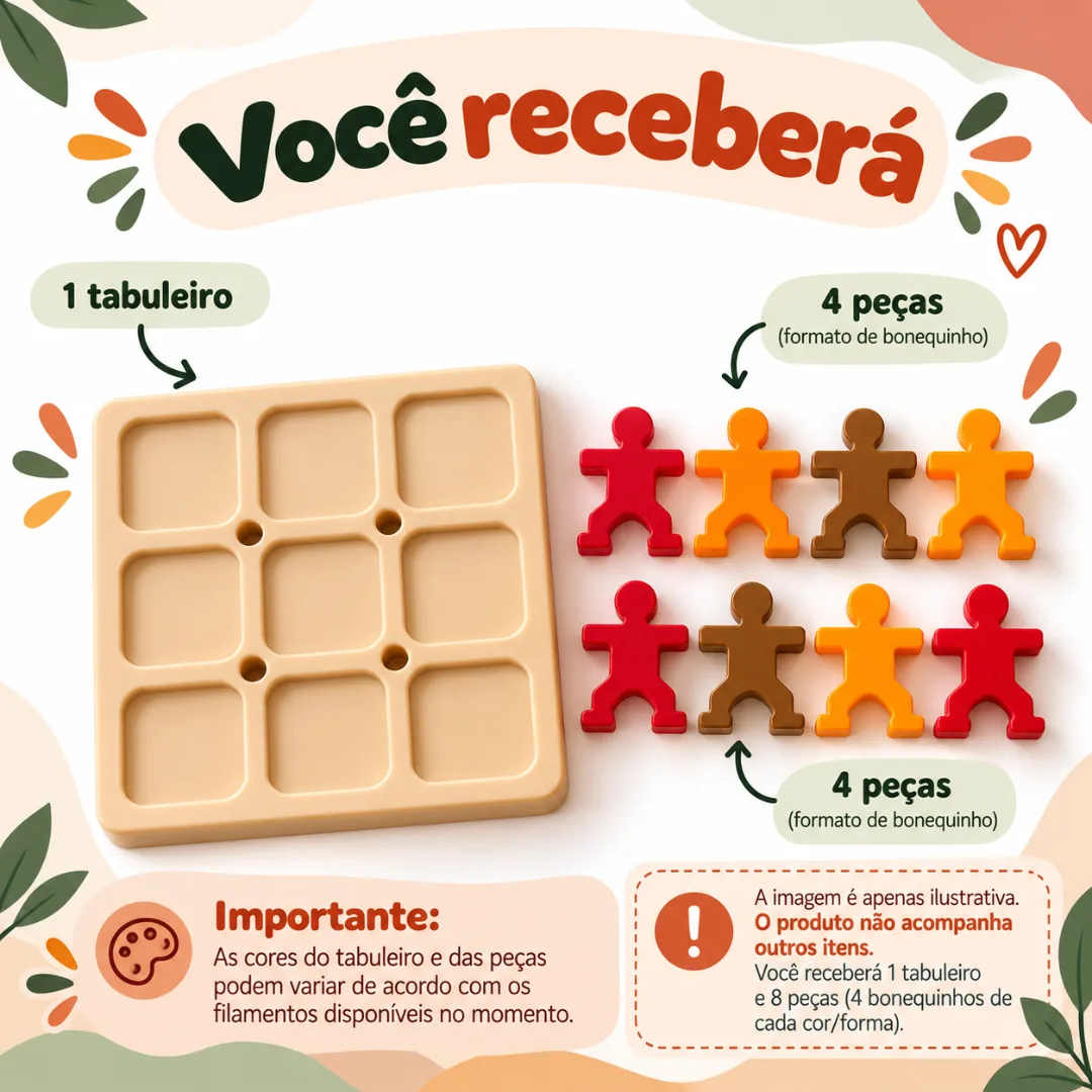 Jogo da Velha Infantil – Brinquedo Educativo de Estratégia e Raciocínio Recurso Pedagógico — foto 4