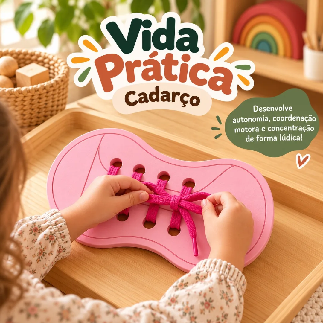Vida Prática Cadarço – Brinquedo Educativo Coordenação Motora Montessori Recurso Pedagógico — foto 2