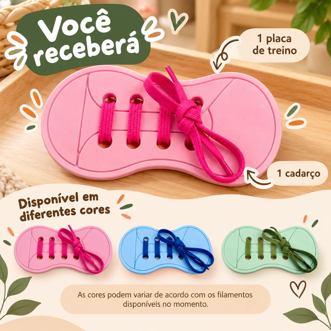 Vida Prática Cadarço – Brinquedo Educativo Coordenação Motora Montessori Recurso Pedagógico — foto 4