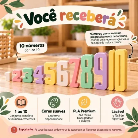Números Crescentes 1 ao 10 – Brinquedo Educativo Matemática — foto 4