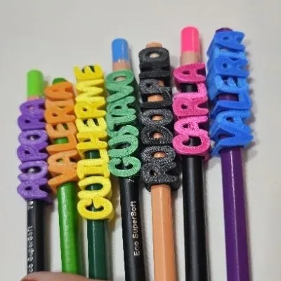Kit 12 Marcador de Lápis Personalizado 3D - Exclusivo com Seu Nome! — foto 2
