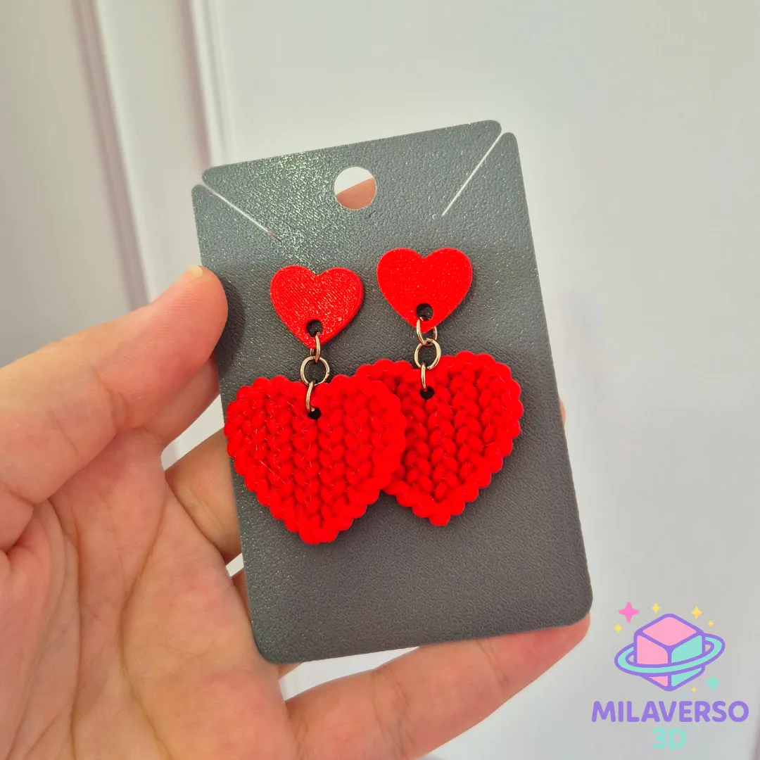 Brinco coração crochê — foto 3