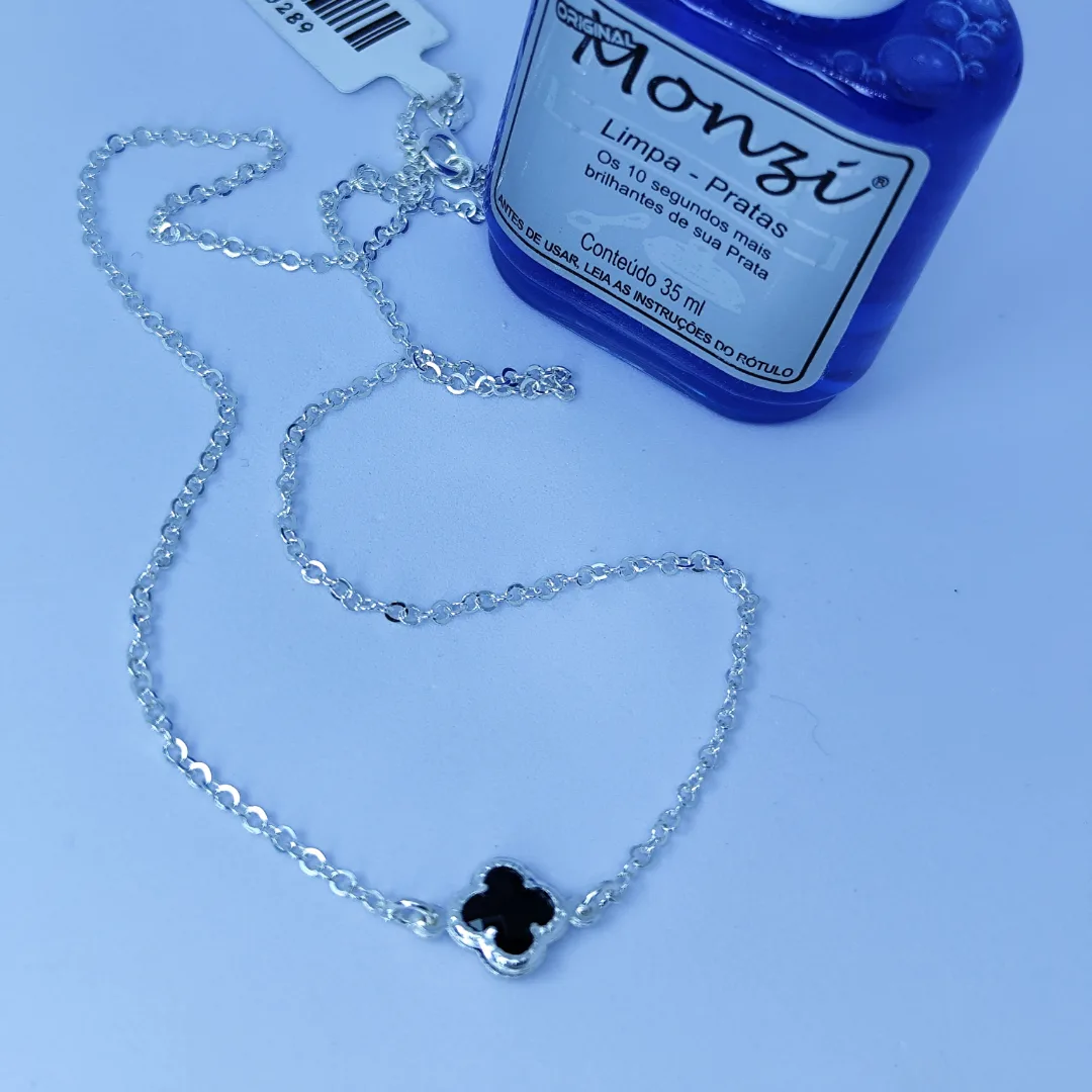 Choker trevo cristal preto — foto 2
