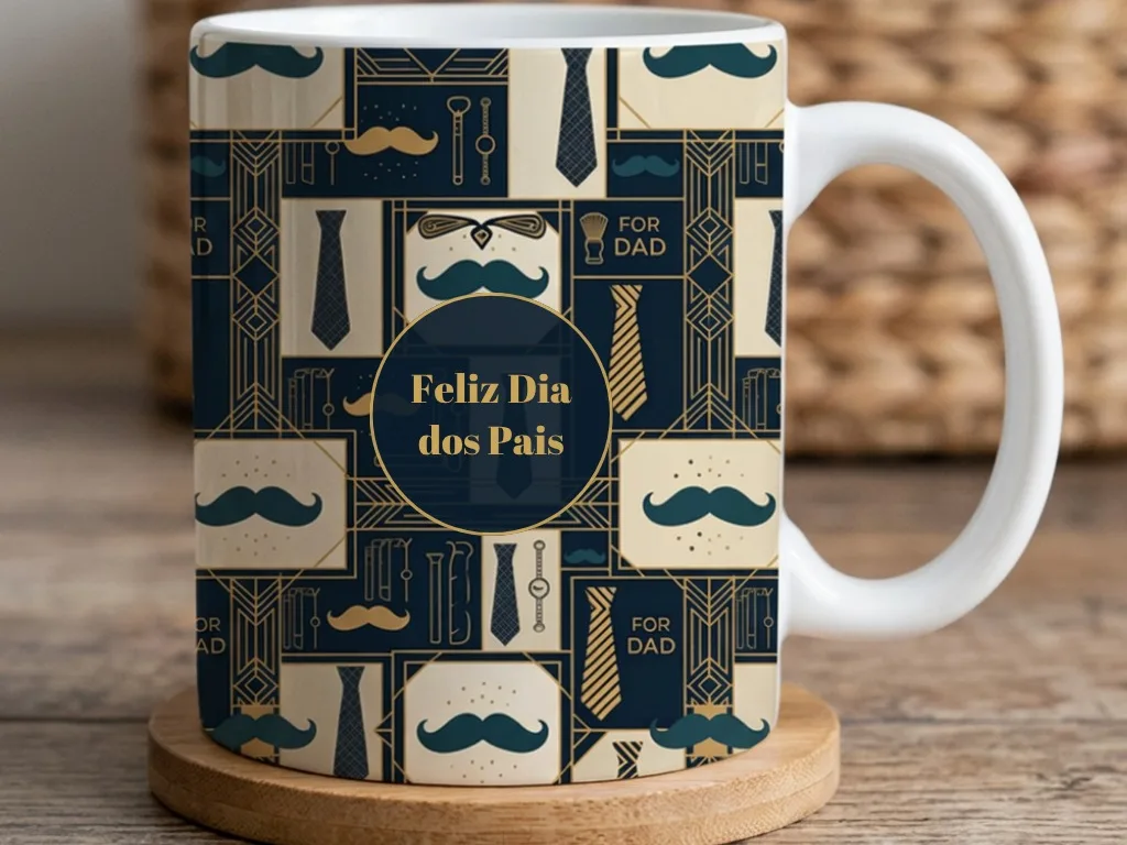 Caneca Especial Art Déco – Feliz Dia dos Pais — foto 2