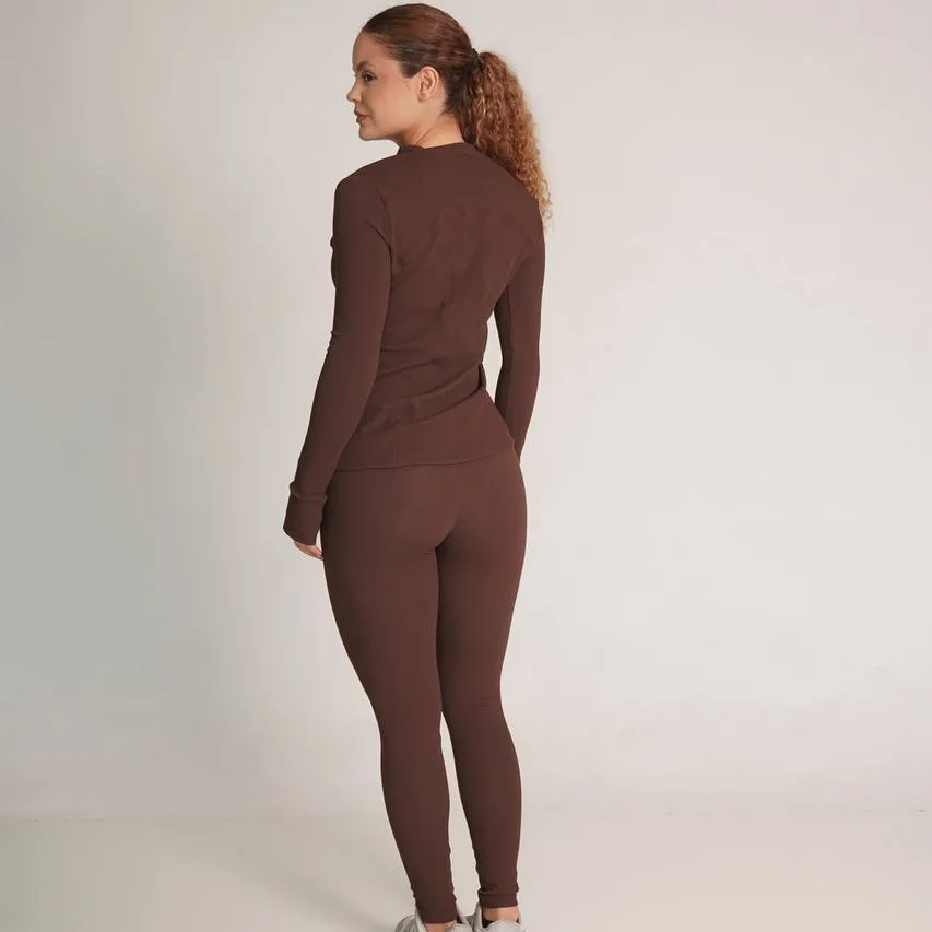 CASACO JACQUARD PIQUET MARCELA CHOCOLATE — foto 3