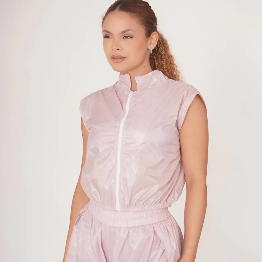 SHORT DUPLO E COLETE E TOP JORDANA LILAS — foto 6