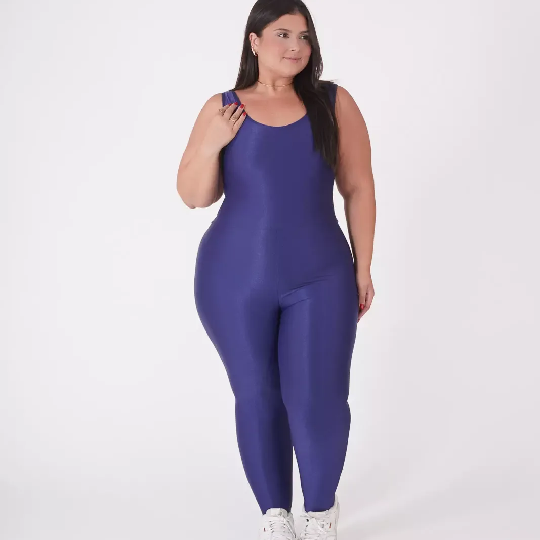 Macacão Compressão Taissa Azul Marinho- Plus Size — foto 2