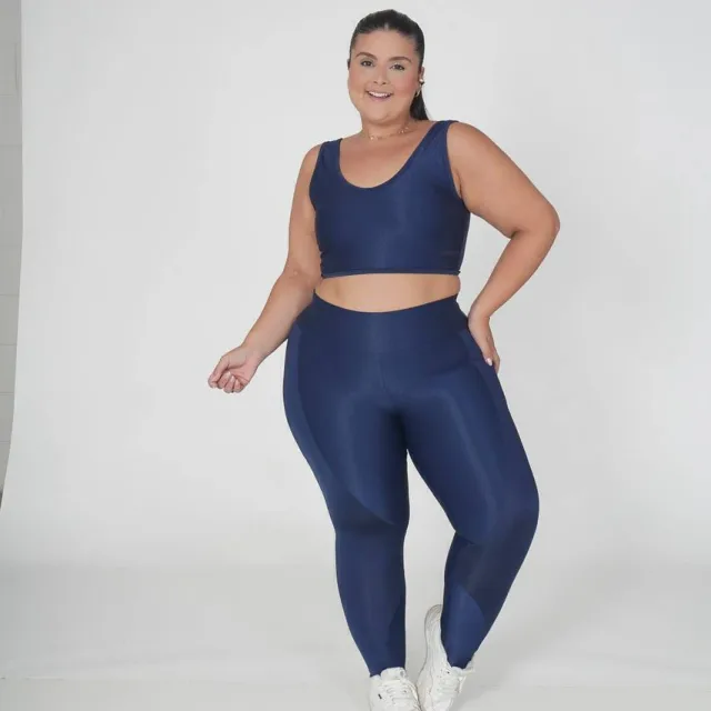 Legging Compressão + Top Azul Marinho- Plus Size — foto 3