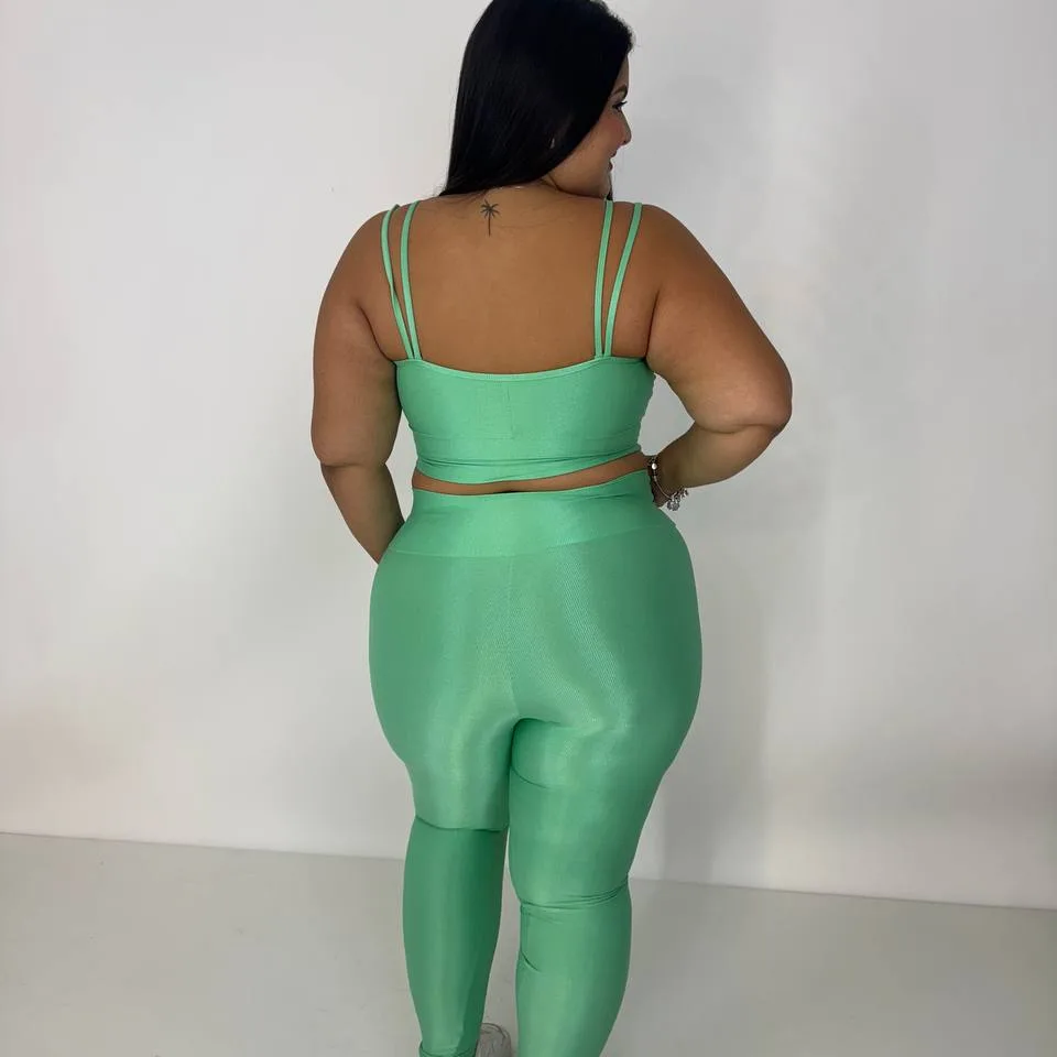 Legging  Compressão + Top Paty Old Mint- Plus Size — foto 4