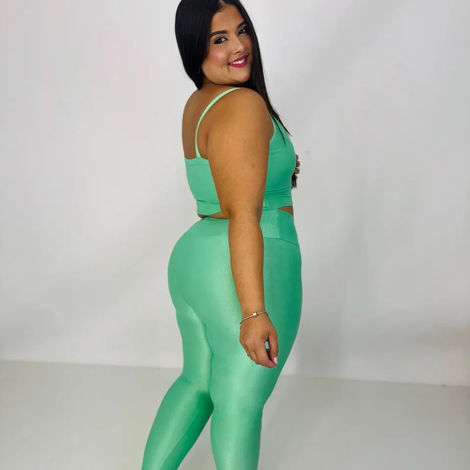 Legging Compressão + Top Maitê Old Mint - Plus Size — foto 3