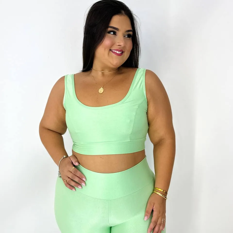 Legging Básica Compressão + Top Paty Maçã Verde - Plus Size — foto 5
