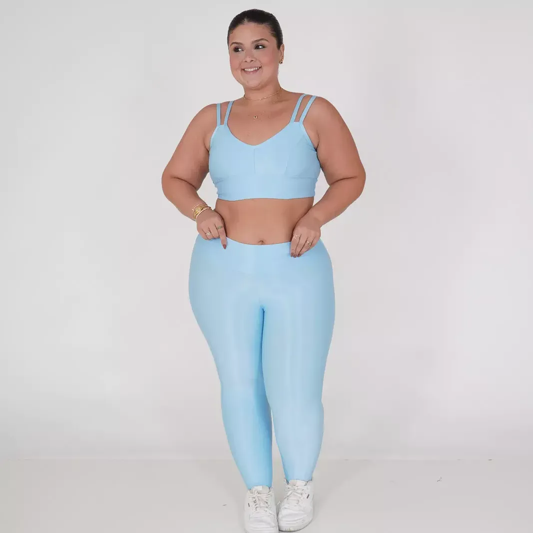 Legging Compressão + Top Paty Azul Nuvem - Plus Size — foto 4
