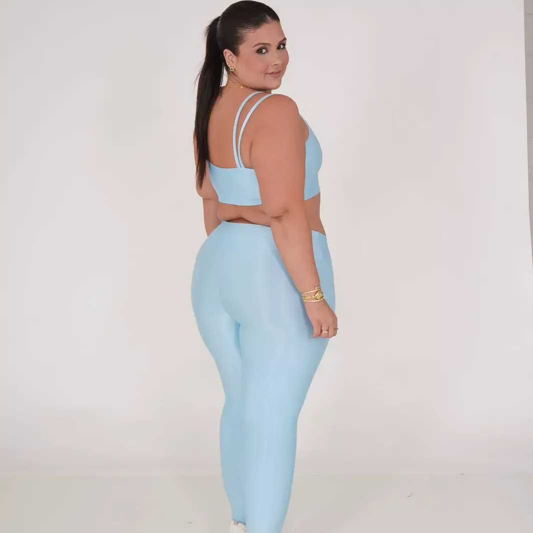Legging Compressão + Top Paty Azul Nuvem - Plus Size — foto 2