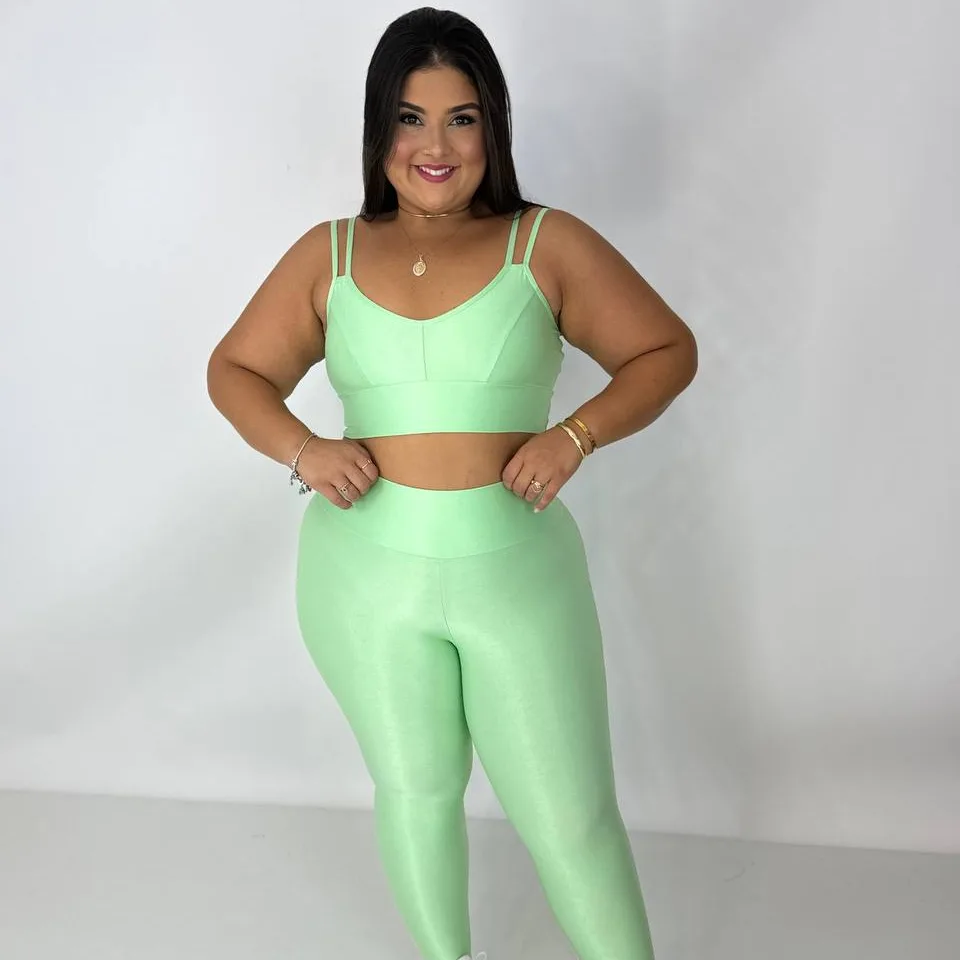 Legging Básica Compressão + Top Paty Maçã Verde - Plus Size — foto 2