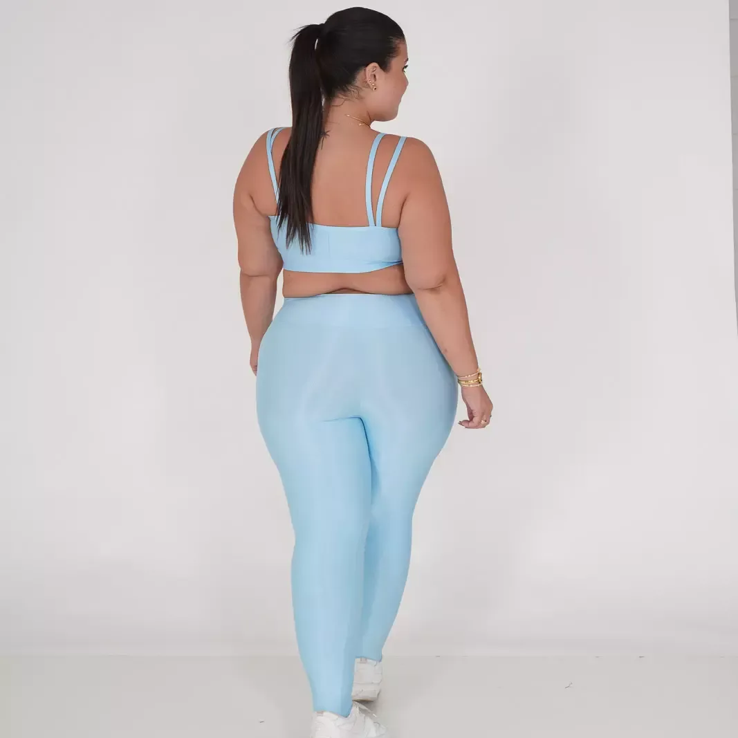 Legging Compressão + Top Paty Azul Nuvem - Plus Size — foto 3