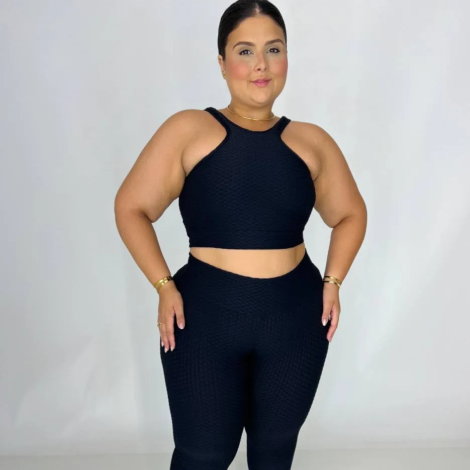Legging Jacquard Zig + Top Juliana Preto - Plus Size — foto 2