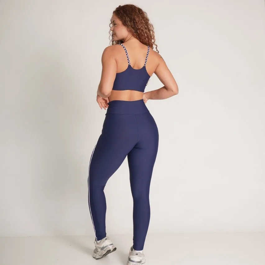 Legging Poliamida Comfy + Top Sara Azul Marinho — foto 4