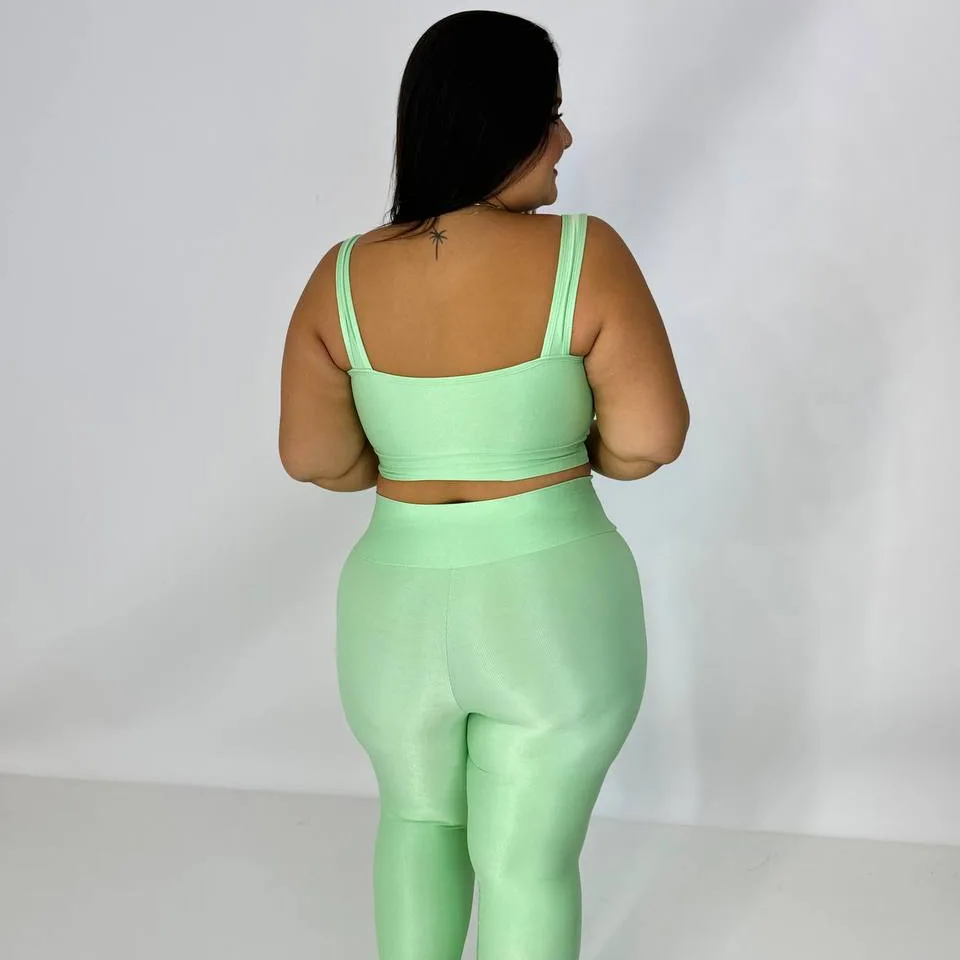 Legging Básica Compressão + Top Paty Maçã Verde - Plus Size — foto 6