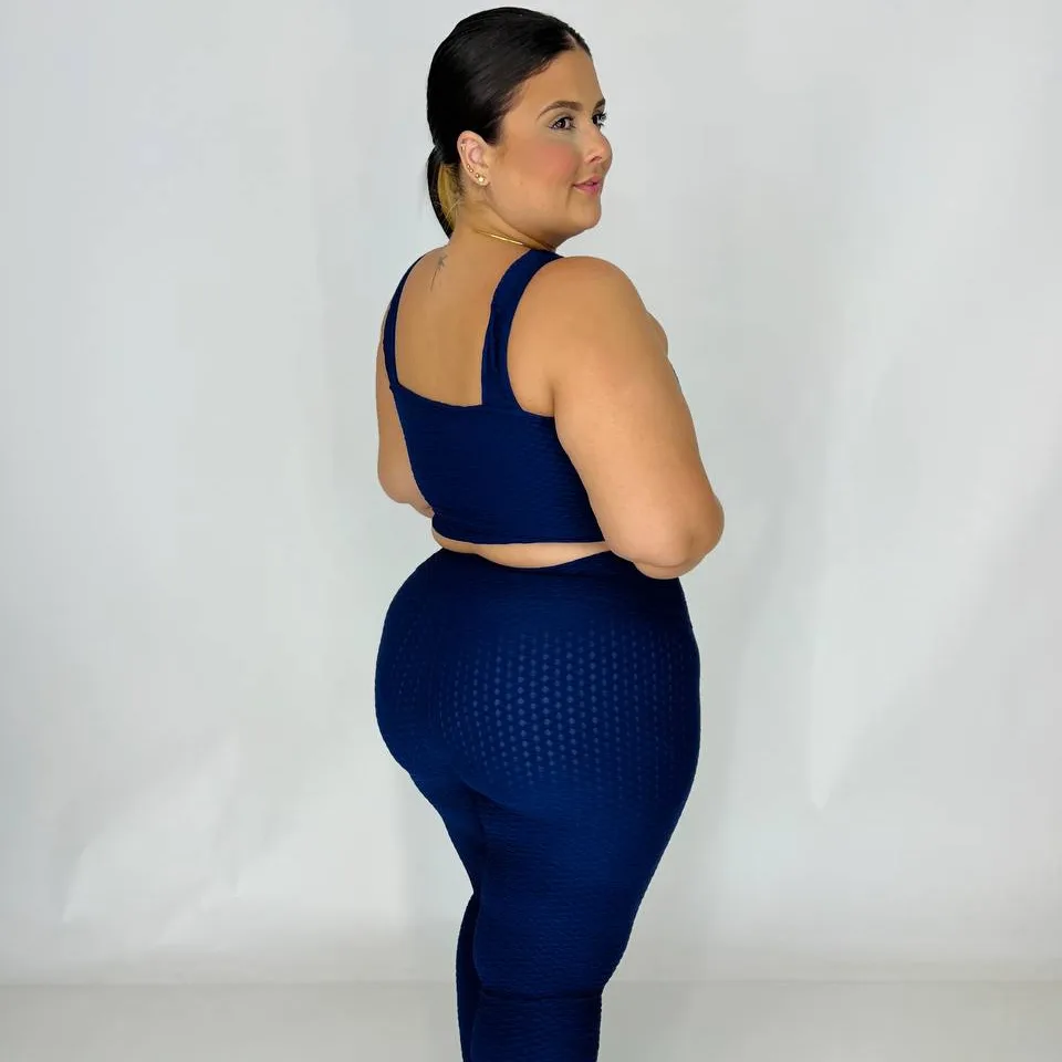 LEGGING JACQUARD ZIG E TOP JULIANA AZUL MARINHO PLUS SIZE — foto 4