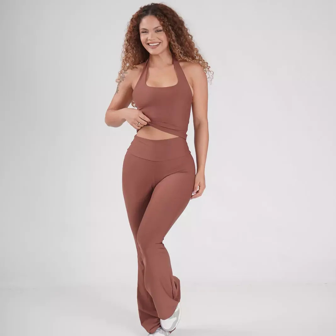 Calça Flare Poliamida Fit + Top Monique Doce de Leite — foto 2