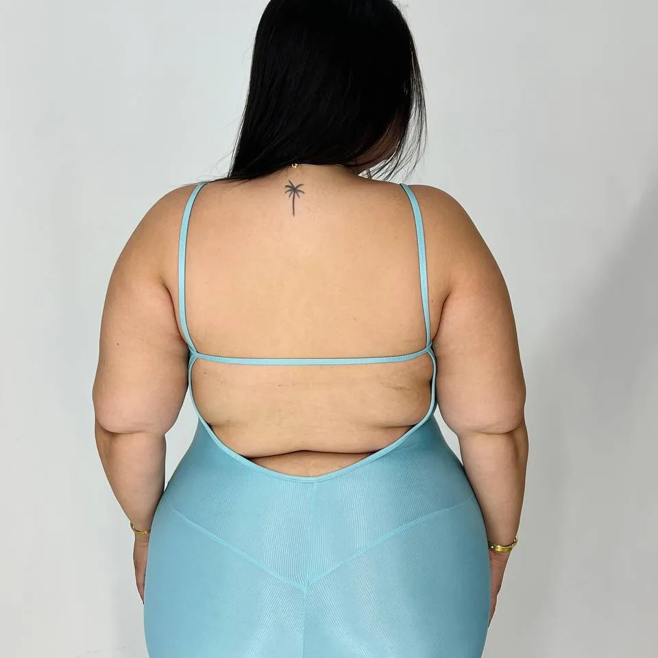 Macacão Compressão Luana Azul Paraíso- Plus Size — foto 4