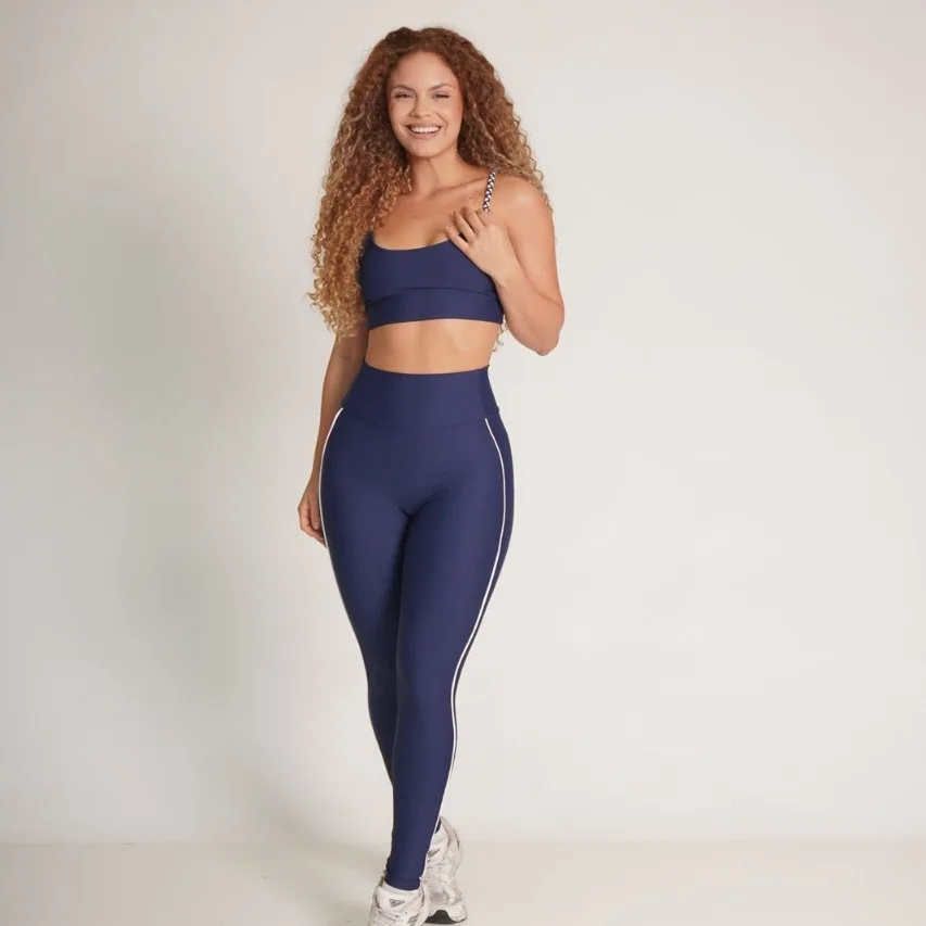 Legging Poliamida Comfy + Top Sara Azul Marinho — foto 3