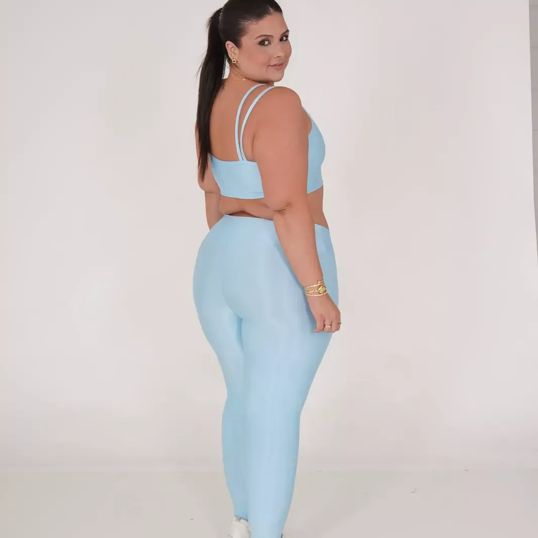CONJ LEGGING COMPRESSÃO E TOP PATY AZUL BEBÊ — foto 2