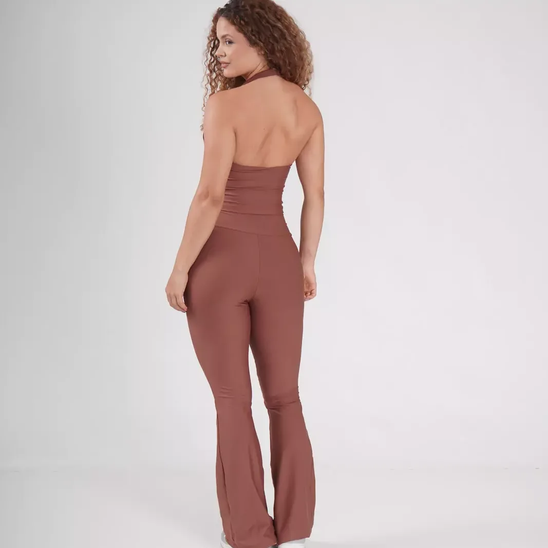 Calça Flare Poliamida Fit + Top Monique Doce de Leite — foto 4