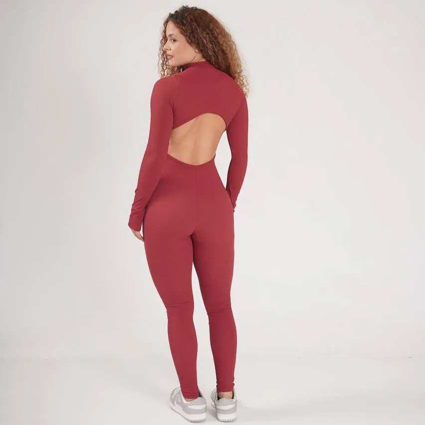 MACACÃO JACQUARD PIQUET ESTER MARSALA — foto 4