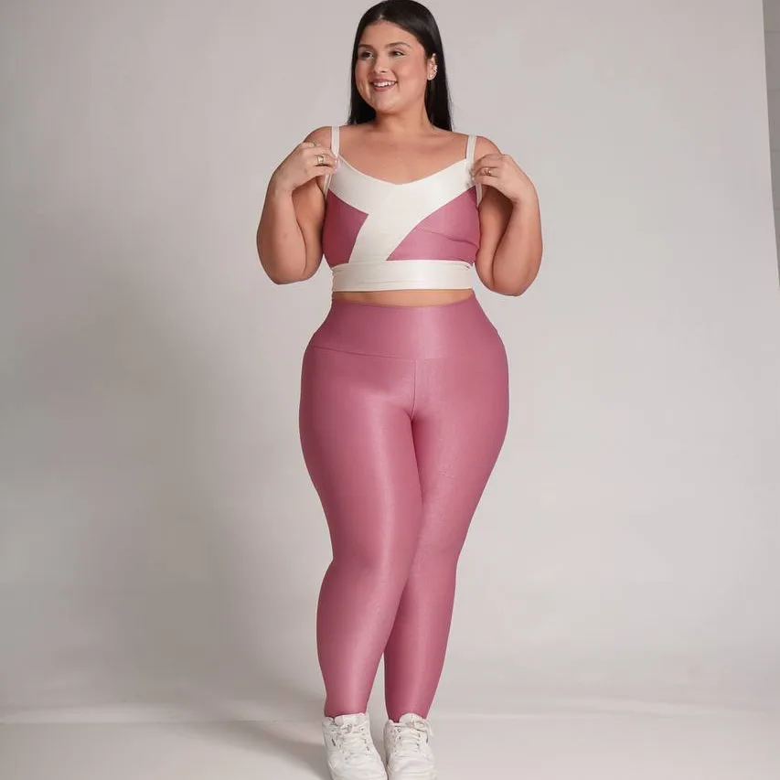 Legging Compressão + Top Maitê Bicolor Rose Gold - Plus Size — foto 3