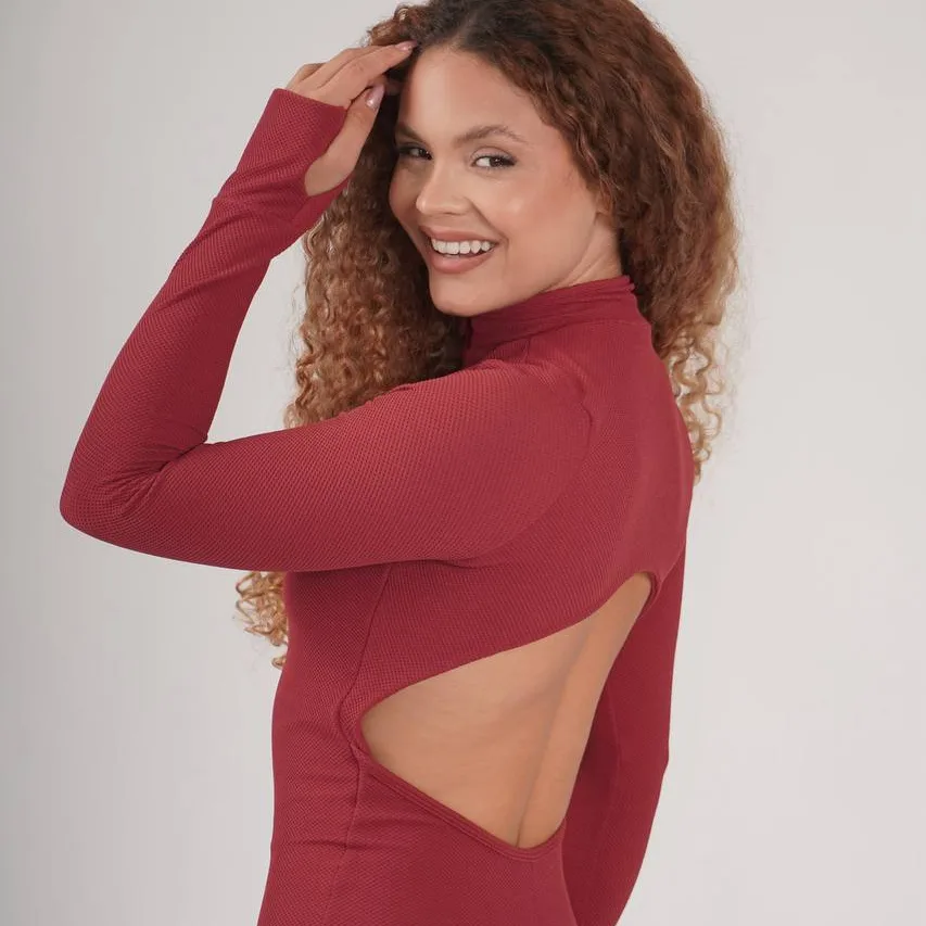 MACACÃO JACQUARD PIQUET ESTER MARSALA — foto 5