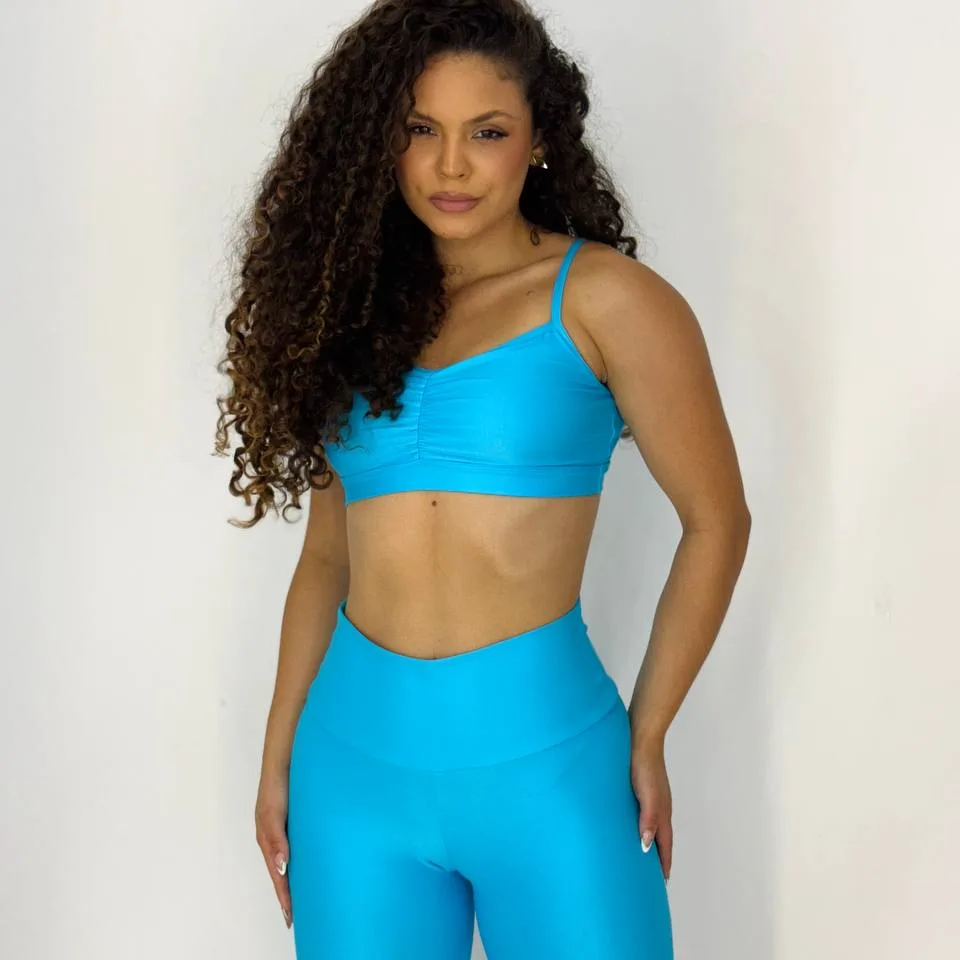 Legging Compressão + Top Carla Azul Neon — foto 3