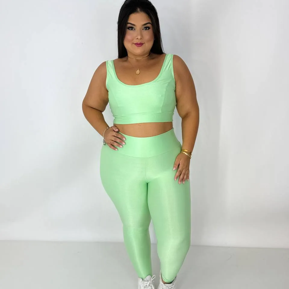 Legging Básica Compressão + Top Paty Maçã Verde - Plus Size — foto 4