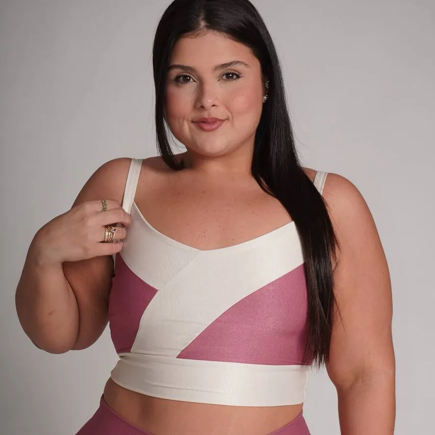Legging Compressão + Top Maitê Bicolor Rose Gold - Plus Size — foto 5