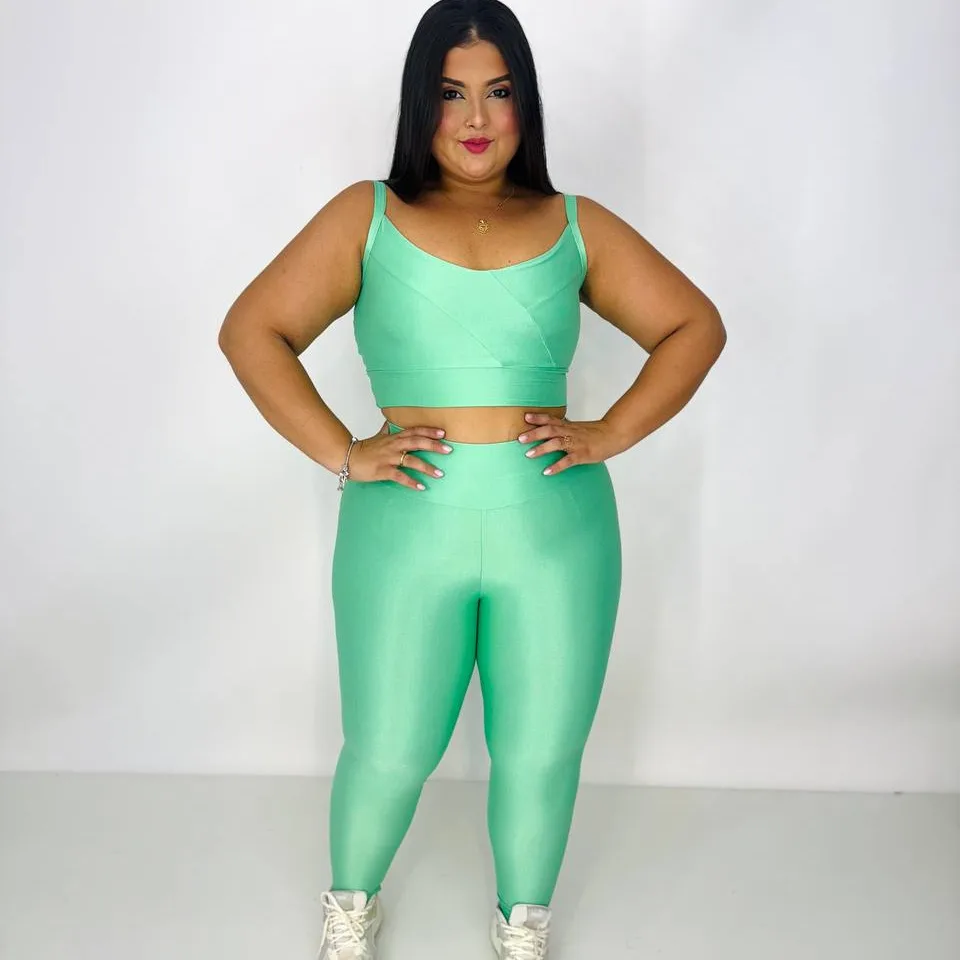 Legging Compressão + Top Maitê Old Mint - Plus Size — foto 4
