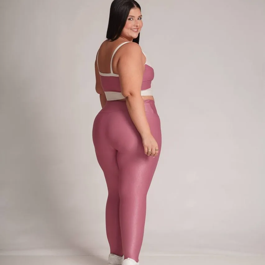 Legging Compressão + Top Maitê Bicolor Rose Gold - Plus Size — foto 2