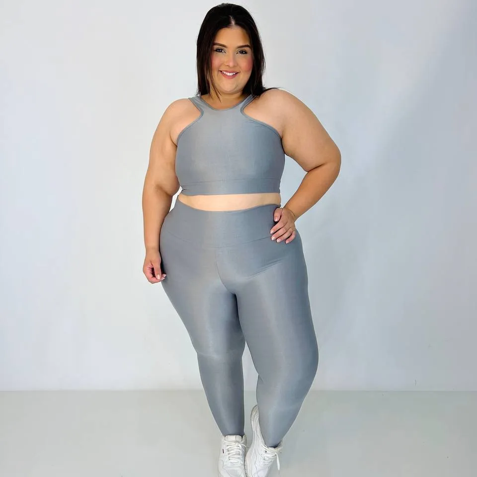 Legging Compressão + Top Juliana Titanium- Plus Size — foto 2