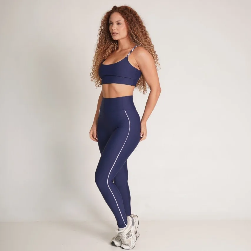 Legging Poliamida Comfy + Top Sara Azul Marinho — foto 5