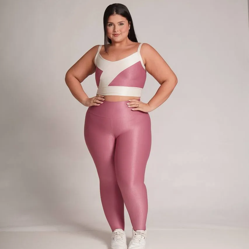Legging Compressão + Top Maitê Bicolor Rose Gold - Plus Size — foto 4