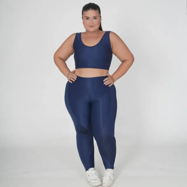 Legging Compressão + Top Azul Marinho- Plus Size — foto 2